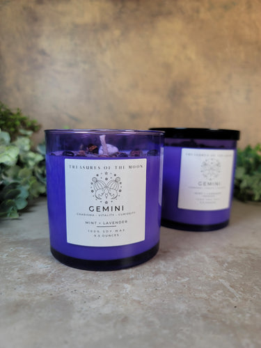 Gemini Zodiac Candle 9.5oz - Treasures of The Moon