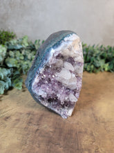 Load image into Gallery viewer, Glittering Amethyst with Calcite Cluster Cut Base Specimen - Treasures of The Moon
