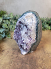 Load image into Gallery viewer, Glittering Amethyst with Calcite Cluster Cut Base Specimen - Treasures of The Moon
