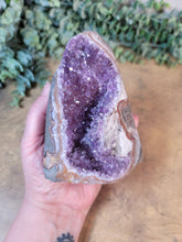 Load image into Gallery viewer, Amethyst with Orange Agate Banding Cluster Cut Base Specimen - Treasures of The Moon
